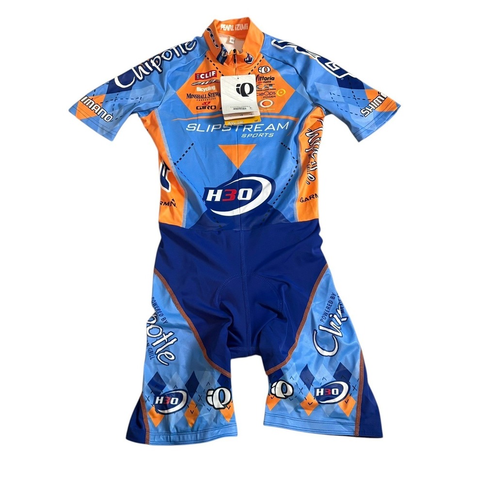 Pearl Izumi Cycling Skin Suit Small Blue Orange Chipotle Garmin Slipstream CM009